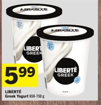 Foodland Liberté greek yogurt 650-750 g offer