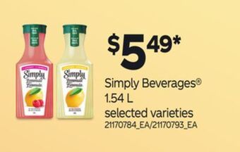 Independent Grocer Simply beverages®, 1.54 l offer