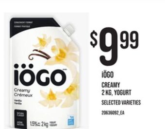 Independent Grocer Iögo creamy, 2 kg, yogurt offer