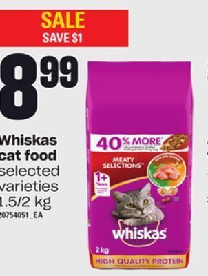 Independent Grocer Whiskas cat food, 1.5/2 kg offer
