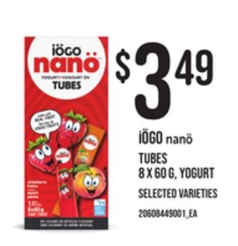 Independent Grocer Iögo nanö tubes 8 x 60 g, yogurt offer