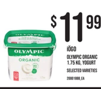 Independent Grocer Iögo olympic organic 1.75 kg, yogurt offer