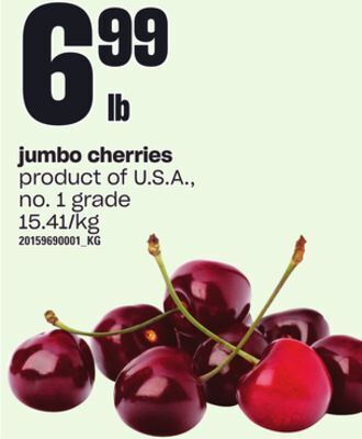 Independent Grocer Jumbo cherries offer