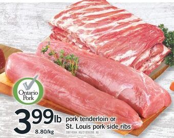 Fortinos Pork tenderloin or st. louis pork side ribs offer