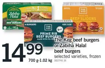 Fortinos The keg beef burgers or zabiha halal or zabiha halal beef burgers offer
