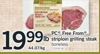 Fortinos Pc® free from striploin grilling steak offer