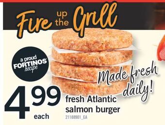 Fortinos Fresh atlantic salmon burger offer
