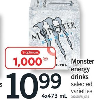 Fortinos Monster energy drinks, 4x473 ml offer