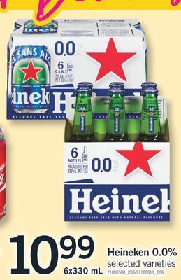 Fortinos Heineken 0.0%, 6 x 330 ml offer