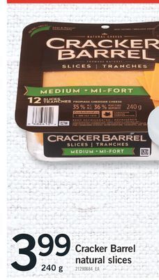 Fortinos Cracker barrel natural slices, 240 g offer