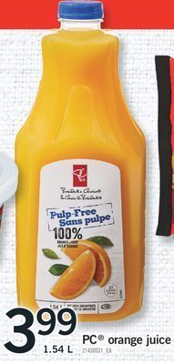 Fortinos Pc® orange juice offer