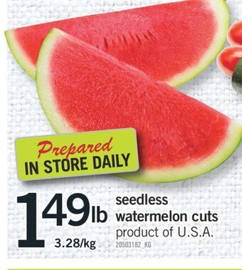 Fortinos Seedless watermelon cuts offer