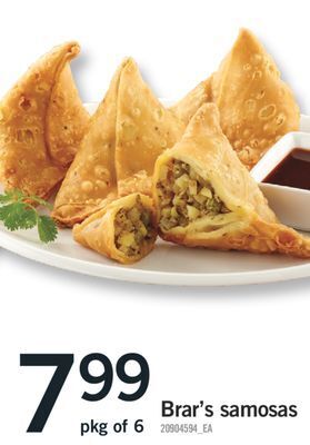 Fortinos Brar's samosas, pkg of 6 offer