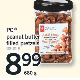 Fortinos Pc® peanut butter filled pretzels, 680 g offer