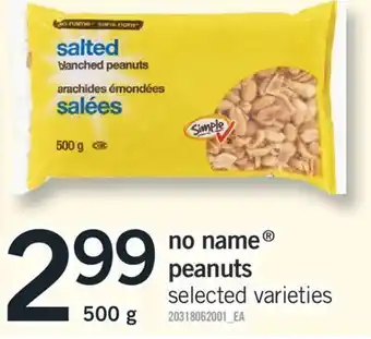Fortinos No name® peanuts, 500 g offer