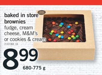 Fortinos Baked in store brownies, 680-775 g offer