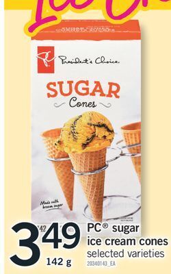 Fortinos Pc® sugar ice cream cones, 142 g offer