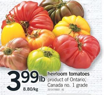 Fortinos Heirloom tomatoes offer