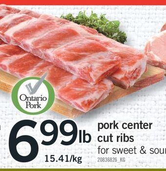 Fortinos Pork center cut ribs offer