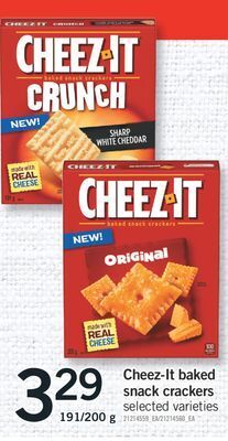 Fortinos Cheez-it baked snack crackers, 191/200 g offer