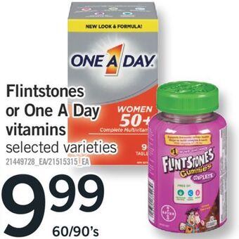 Fortinos Flintstones or one a day vitamins, 60/90's offer