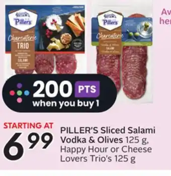Sobeys Sliced salami vodka & olives 125, happy hour or cheese's 125 offer
