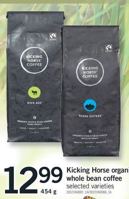 Fortinos Kicking horse organic whole bean coffee, 454 g offer