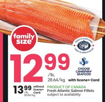 Sobeys Fresh atlantic salmon fillets offer