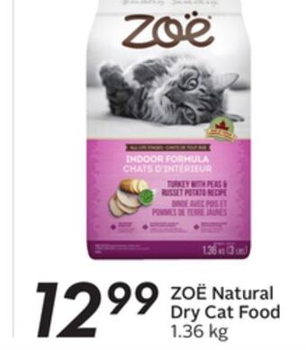 Sobeys Zoë natural dry cat food offer