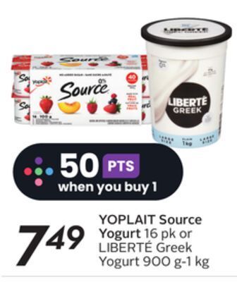 Sobeys Yoplait source yogurt offer