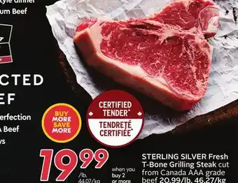 Sobeys Fresh t-bone grilling steak offer