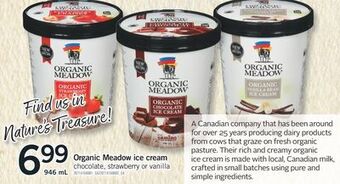 Fortinos Organic meadow ice cream, 946 ml offer