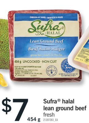 Fortinos Sufra® halal lean ground beef, 454 g offer