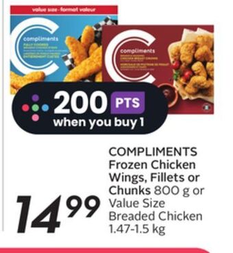 Sobeys Frozen chicken wings, fillets or chunks offer