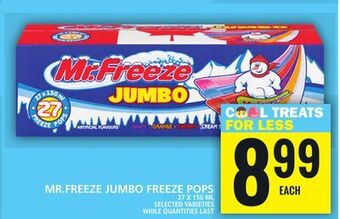 Food Basics Mr.freeze jumbo freeze pops offer