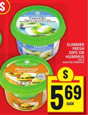 Food Basics Summer fresh dips or hummus offer