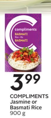 Sobeys Jasmine or basmati rice offer