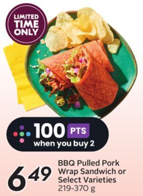 Sobeys Bbq pulled pork wrap sandwich offer