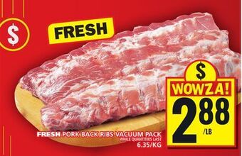 Food Basics Fresh pork back ribs vacuum pack offer