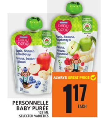 Food Basics Personnelle baby purée offer