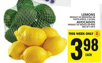 Food Basics Lemons or avocados offer