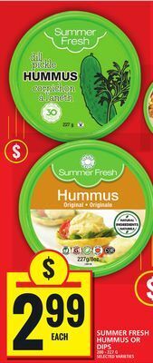 Food Basics Summer fresh hummus or dips offer