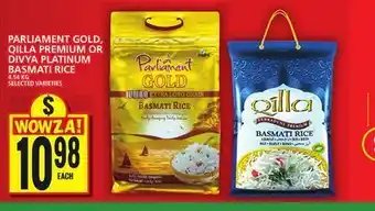 Food Basics Parliament gold, qilla premium or divya platinum basmati rice offer