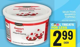 Food Basics Selection whipped topping offer