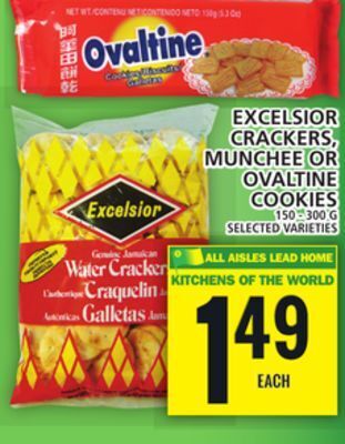 Food Basics Excelsior crackers, munchee or ovaltine cookies offer