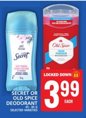 Food Basics Secret or old spice deodorant offer