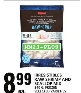 Food Basics Irresistibles raw shrimp and scallop mix offer