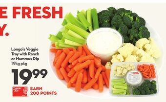 Longo's Longo's veggie tray with ranch or hummus dip offer