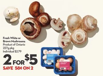 Longo's Fresh white or brown mushrooms offer