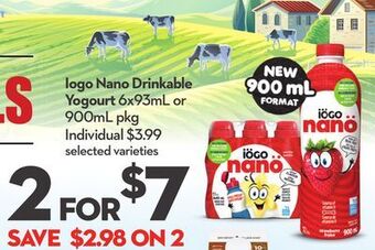 Longo's Iogo nano drinkable yogourt offer